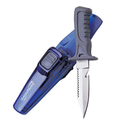 Saekodive Bc Diving Knife - Sharp Tip Serrated Blue
